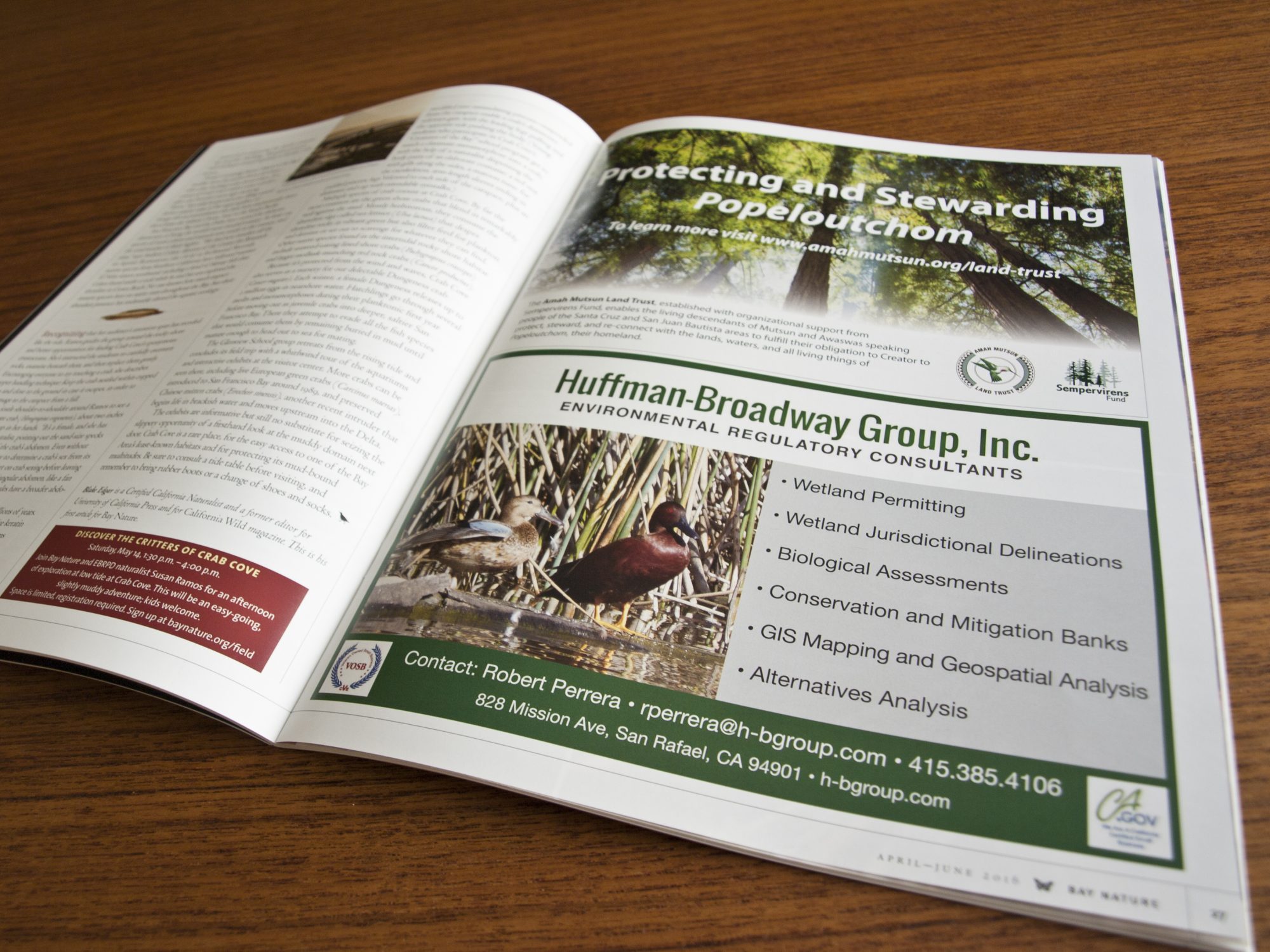 Bay Nature Magazine Spread