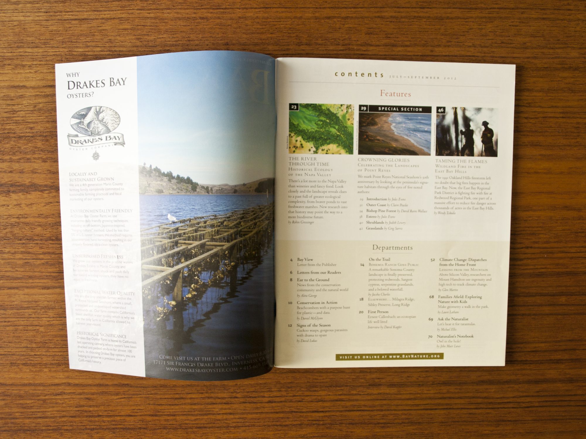 Bay Nature: Drake's Bay Ad