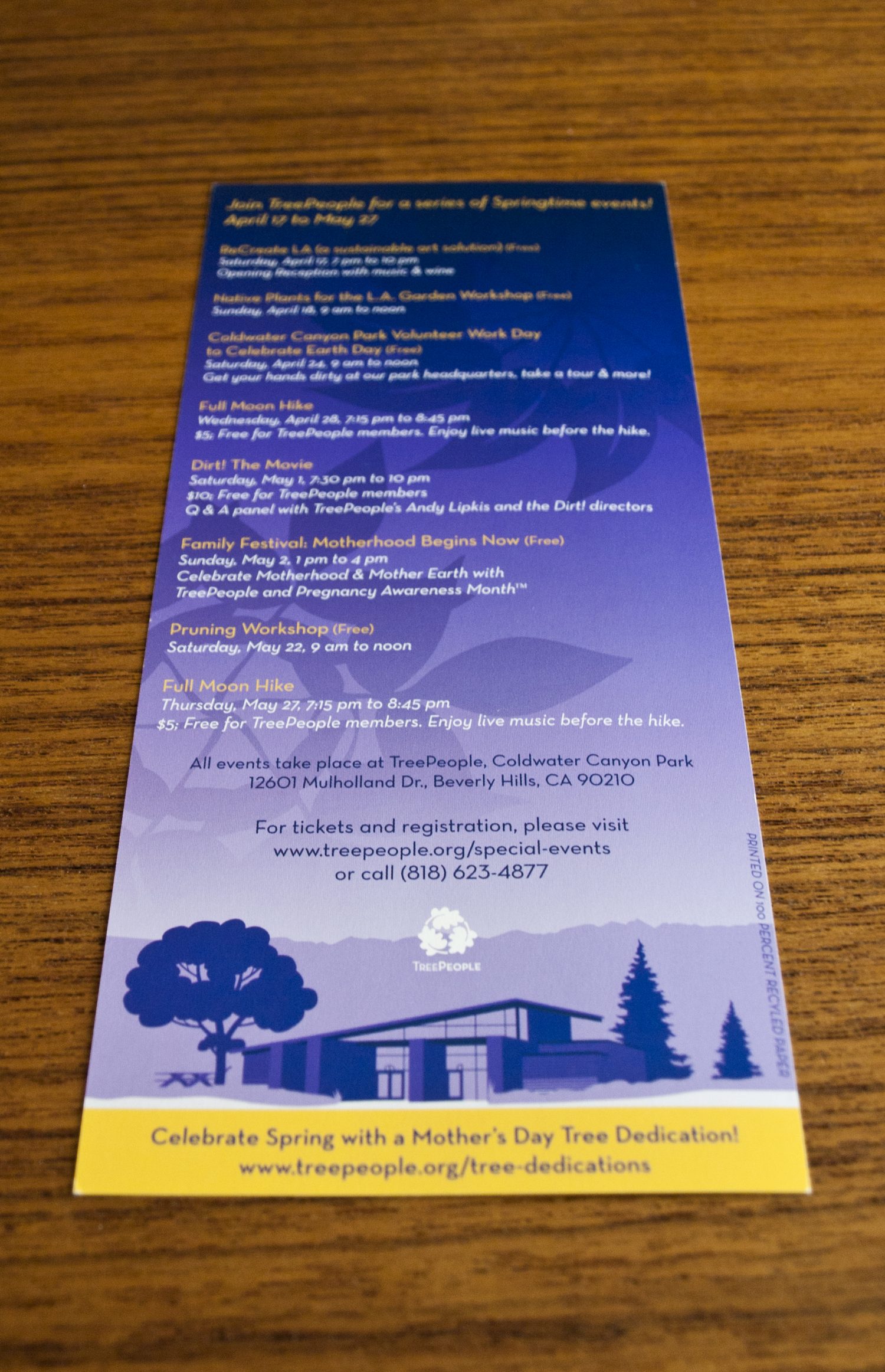 Springtime in the Park: Rack Card (Back)