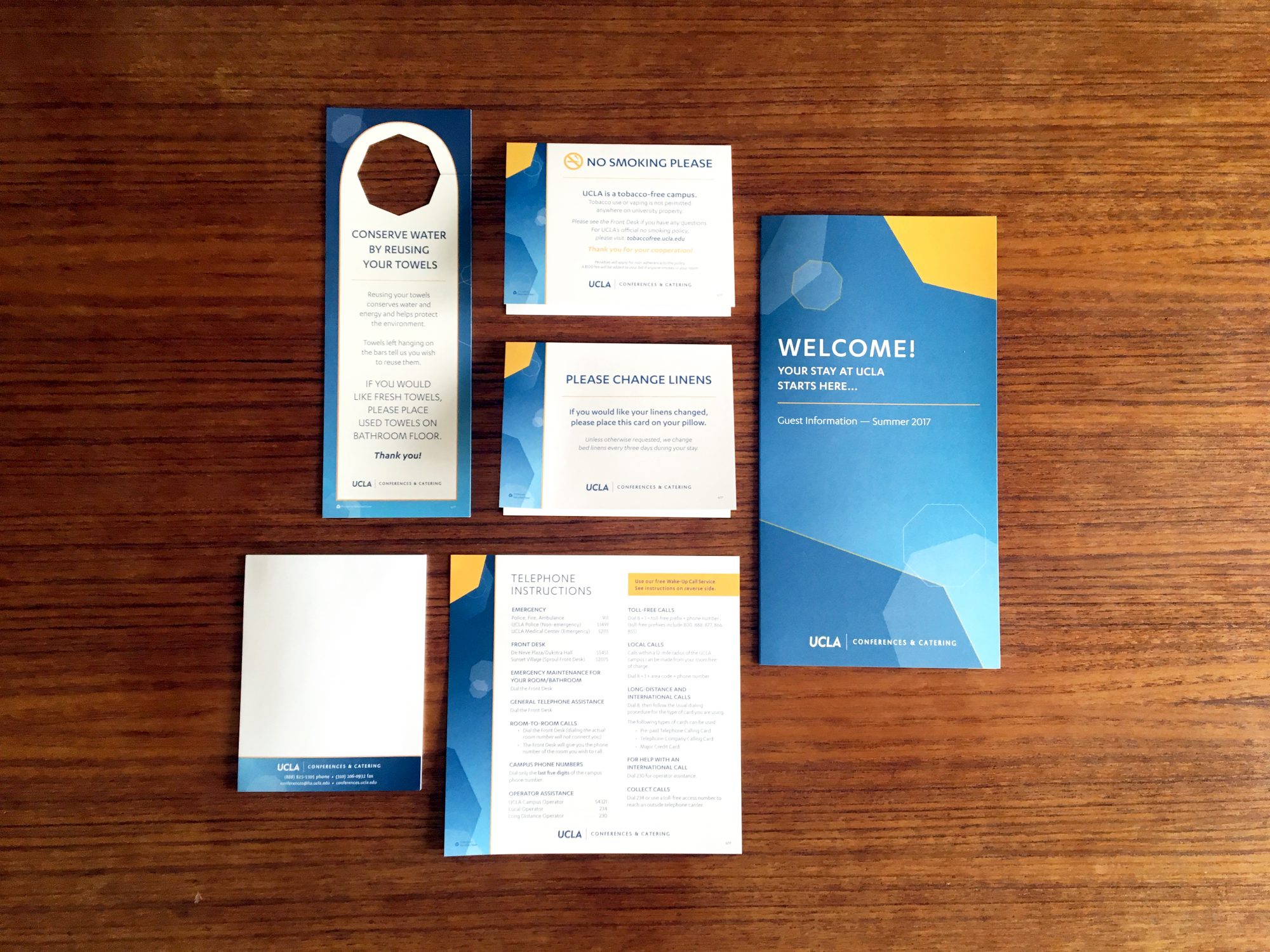 UCLA Conferences & Catering In-Room Materials